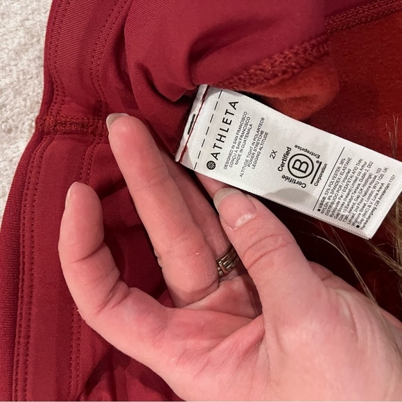 ATHLETA Altitude Tight Polartec Power Stretch Leggings 2X Plus Red Lined 486200 - Picture 7 of 8